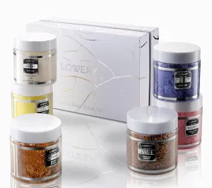 Body Scrub Gift Set - 8Pc Marble Exfoliating Spa Salts