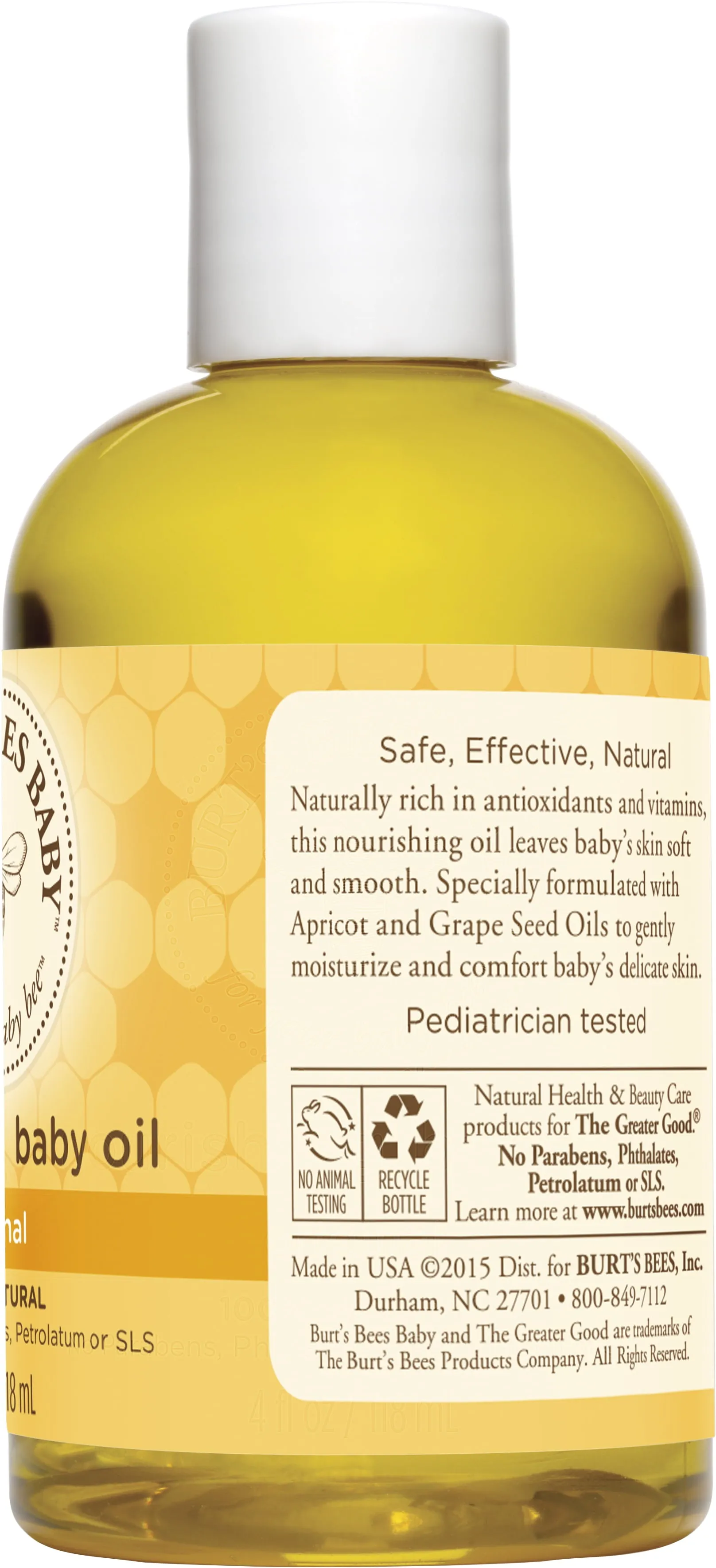 Burt's Bees Baby Nourishing Baby Oil, 100% Natural Origin Baby Skin Care - 4 Ounce Bottle