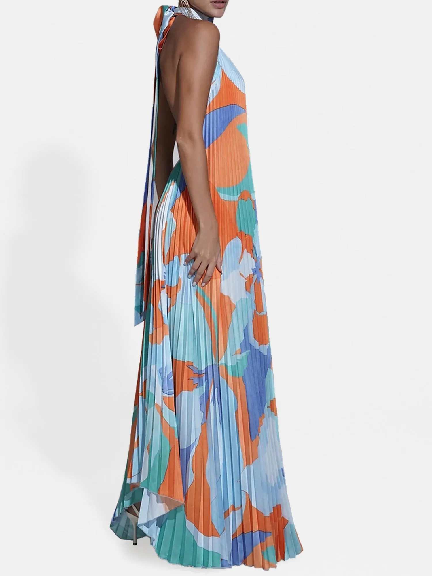 Colorful Flowing Sleeveless Dress