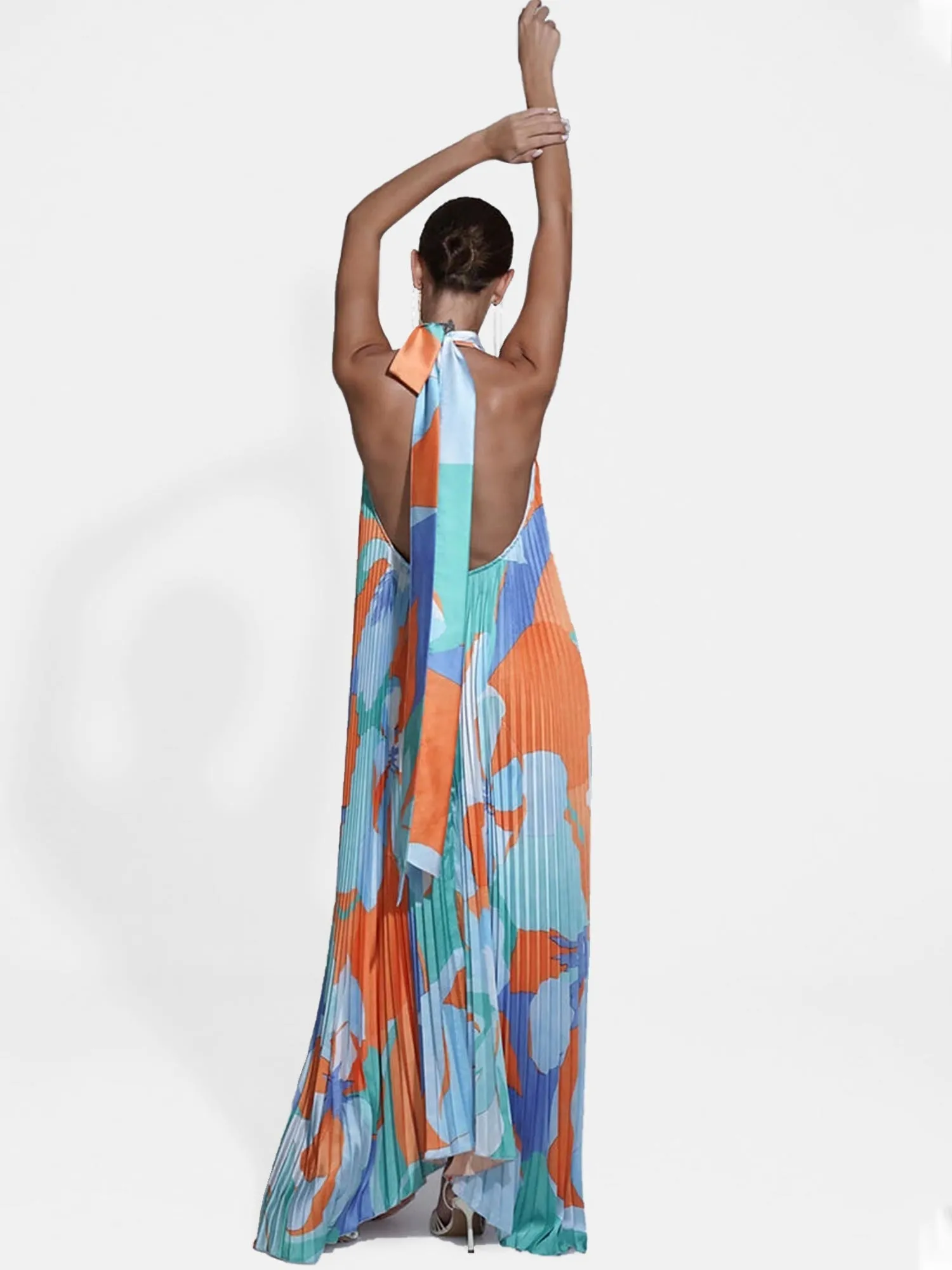 Colorful Flowing Sleeveless Dress