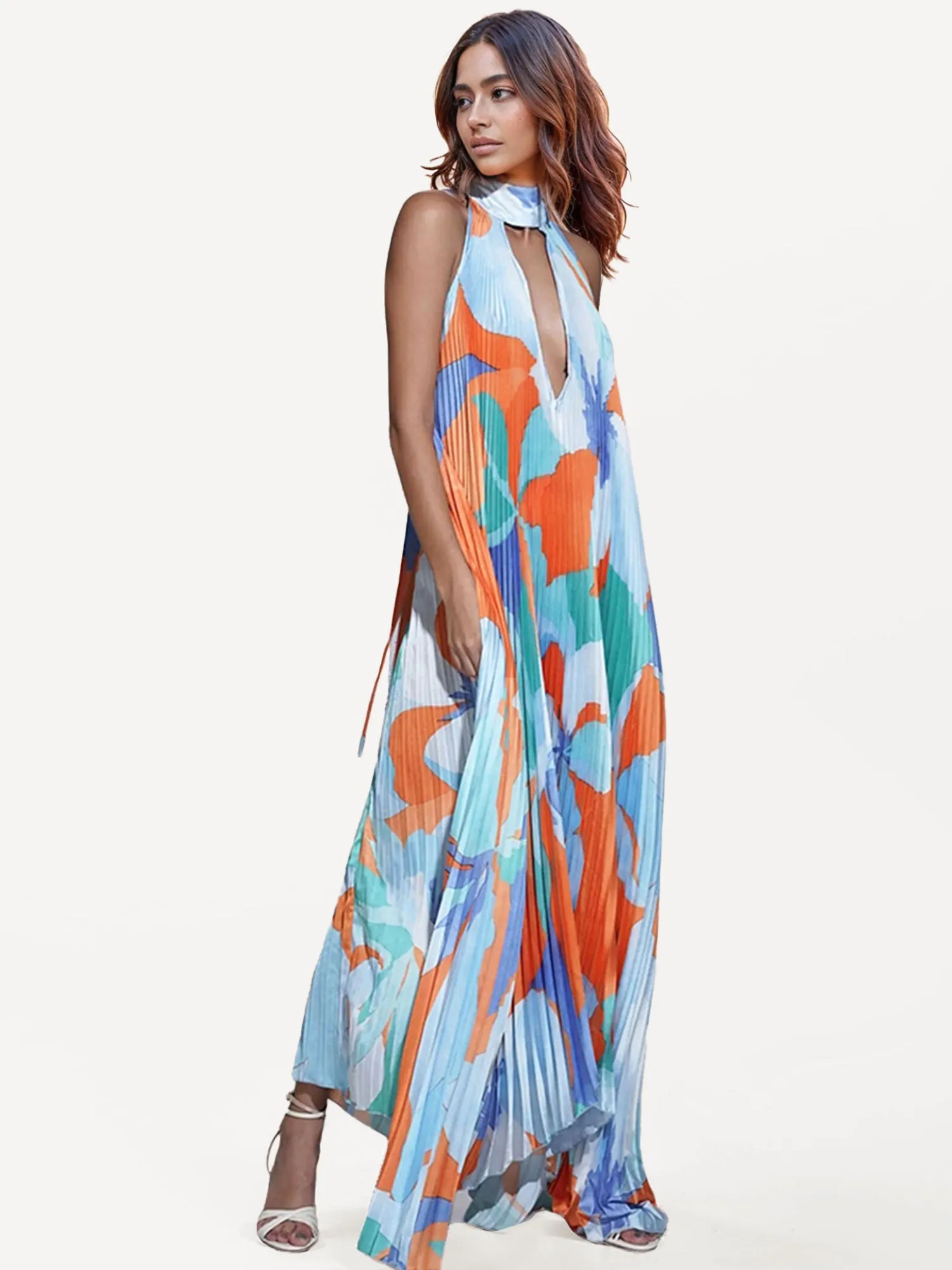 Colorful Flowing Sleeveless Dress