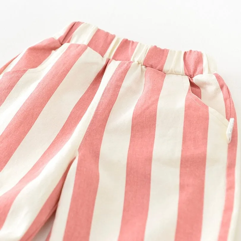 Colorful Striped High Waist Casual Pants