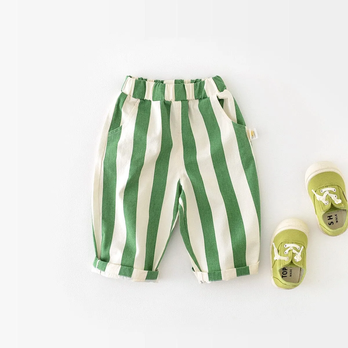 Colorful Striped High Waist Casual Pants