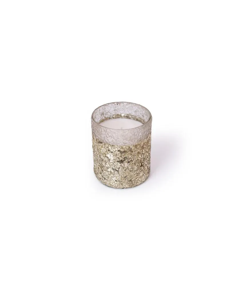 Crystal Mosaic Wax Filled Scented Votive Jar Candle | Set of 2