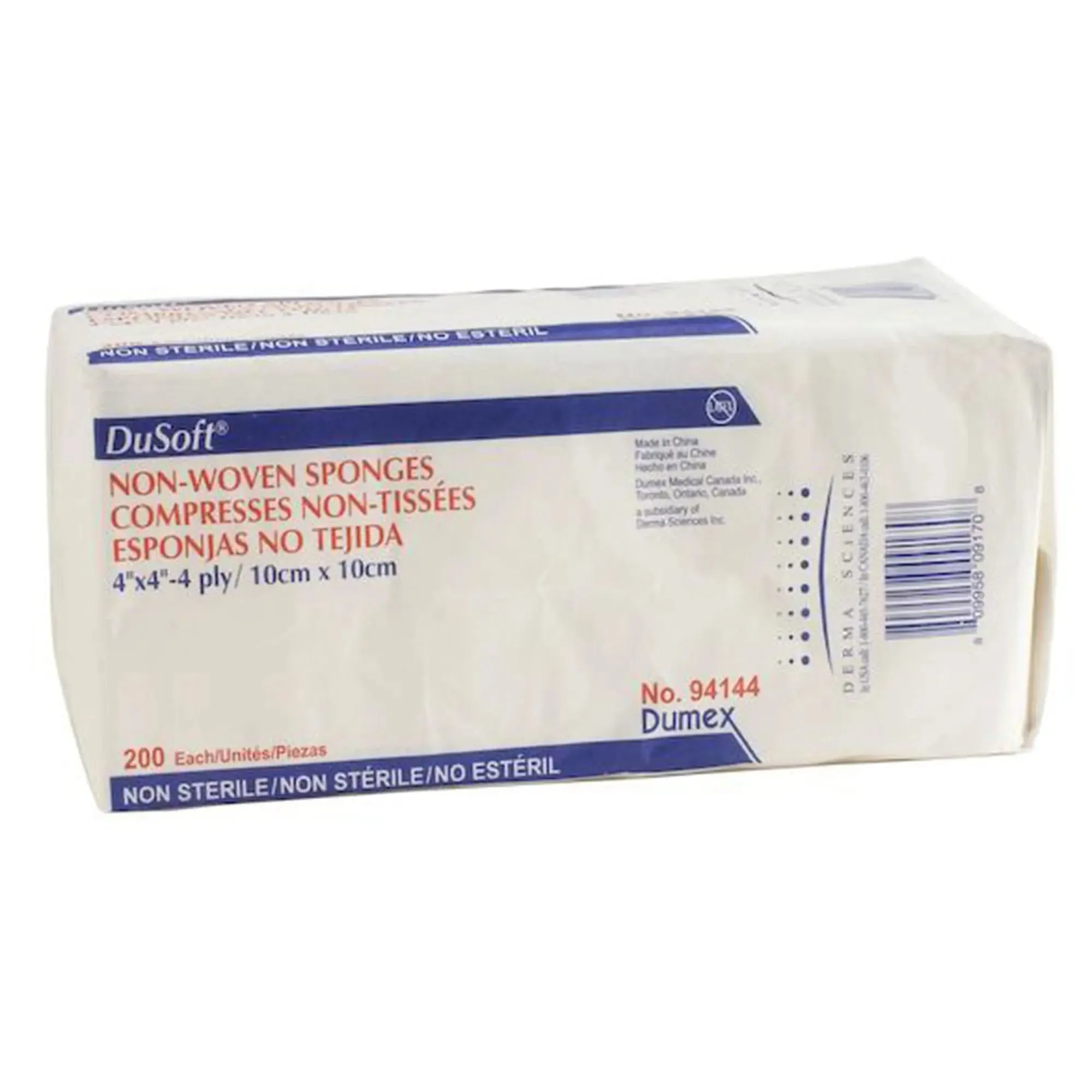 Dusoft® Nonwoven Sponge, 4 x 4 Inch, 4-Ply