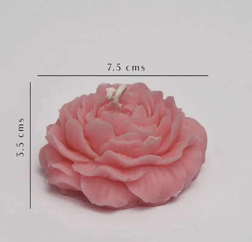 ELEGANTE HOMEZ Scented Peony Flower Candles Aroma Therapy Candles for Birthday Anniversary (Pack of 6, Grey)