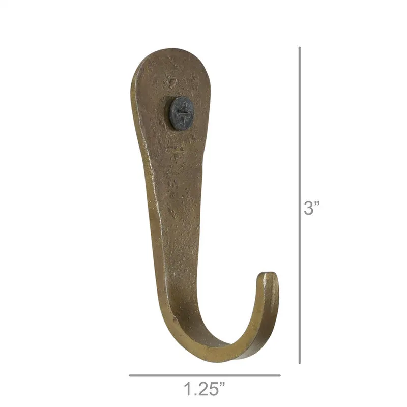 Forged Hook, Iron - Brass