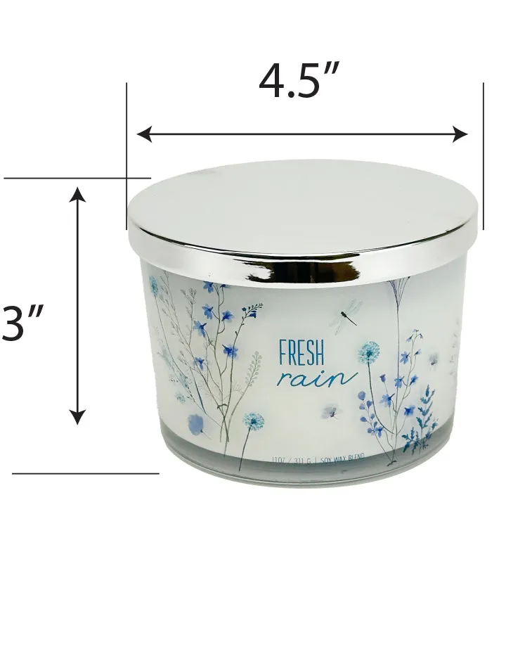 “Fresh Rain” Soy Wax Rain Scented Candle with Metal Lid