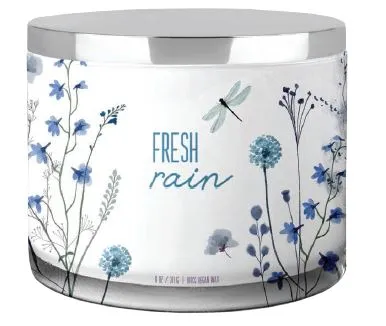 “Fresh Rain” Soy Wax Rain Scented Candle with Metal Lid