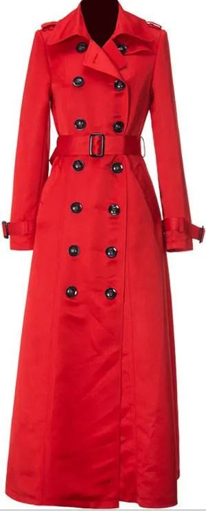 Long Red Trench Coat