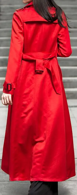 Long Red Trench Coat
