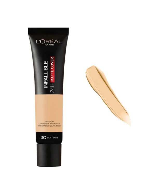 LOreal Paris Infallible 24H Matte Cover Liquid Foundation 30 Light Ivory
