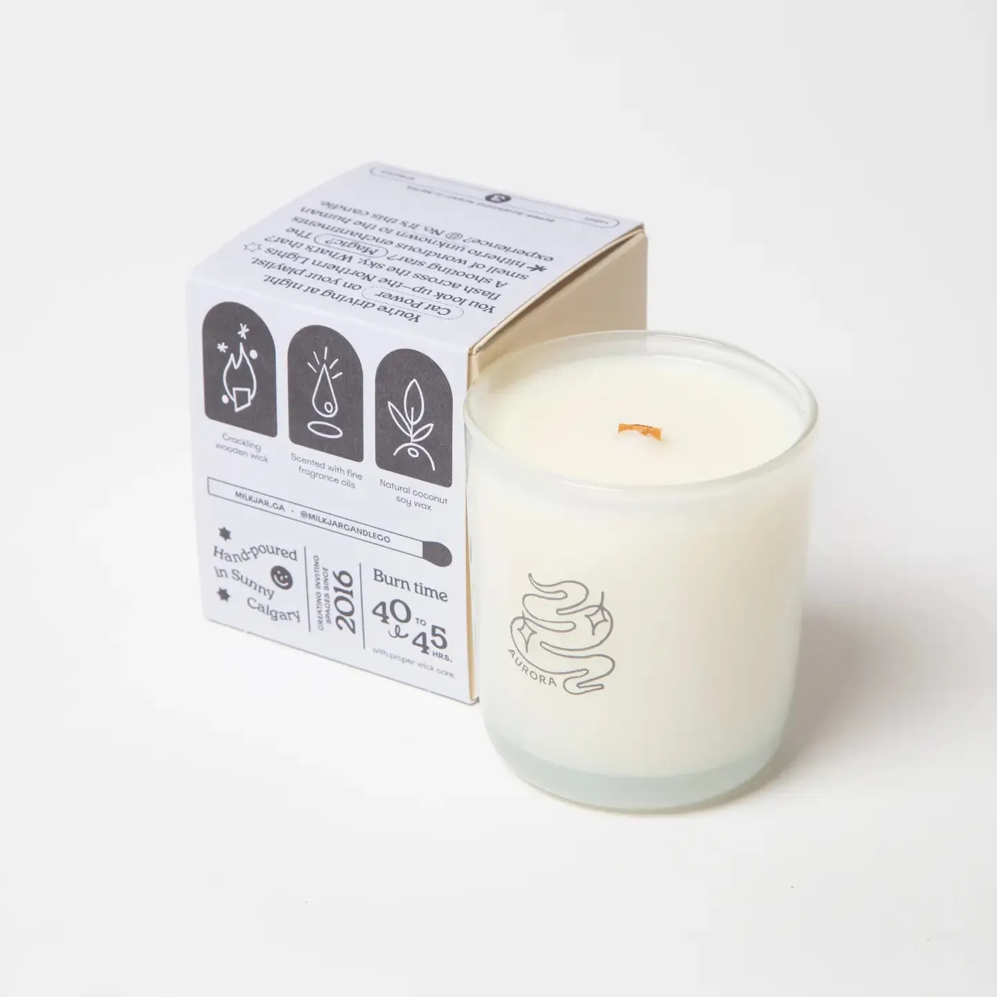 Milk Jar Candle Co Aurora - Mahogany Teakwood & Aspen Coconut Soy 8oz Candle