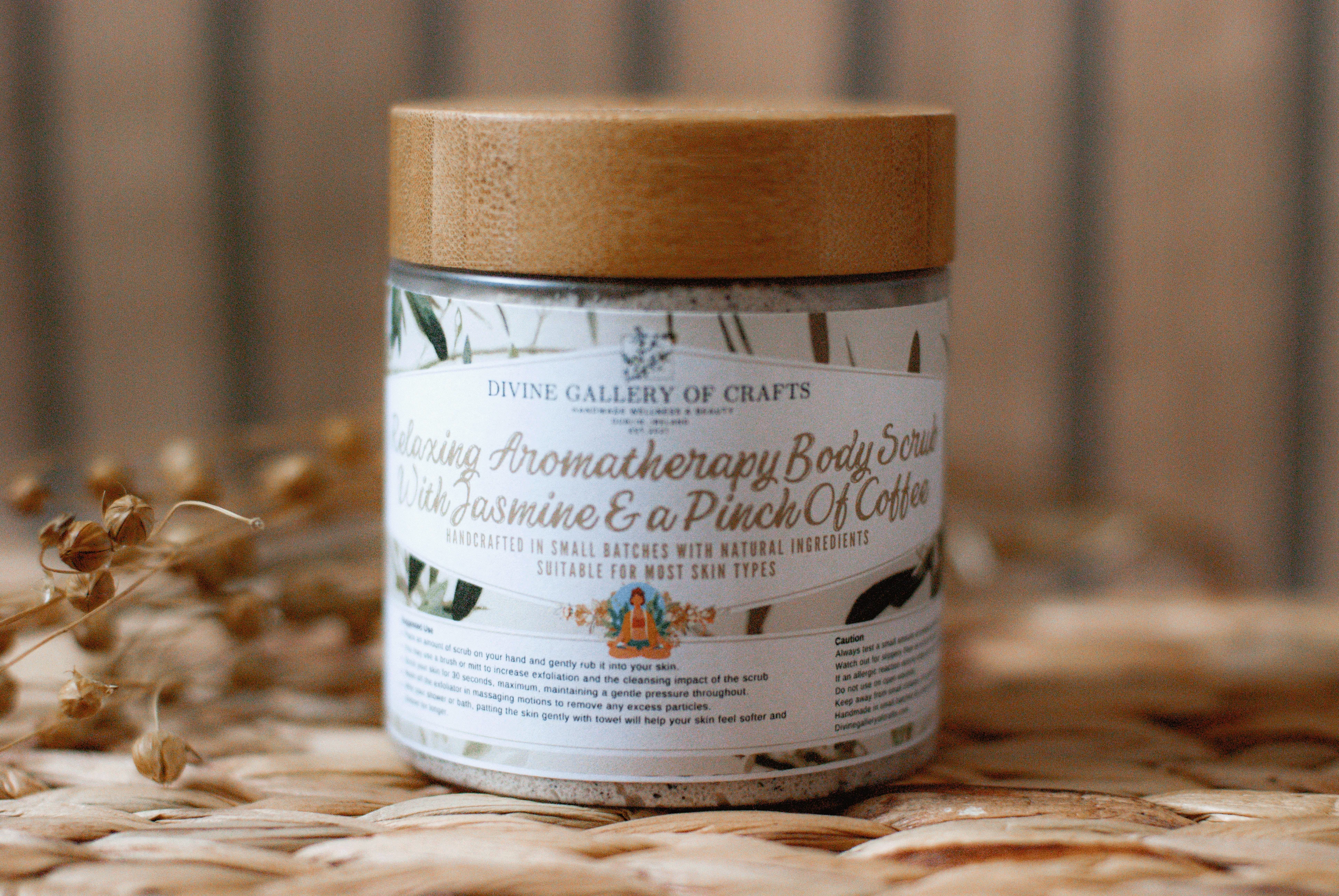 Natural Body Sugar Scrub With Jasmine & Coffee