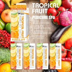 NBC Pedicure Spa Foot Care In A Box 4 Step Set - Tropical Fruit Scent (Clearance)