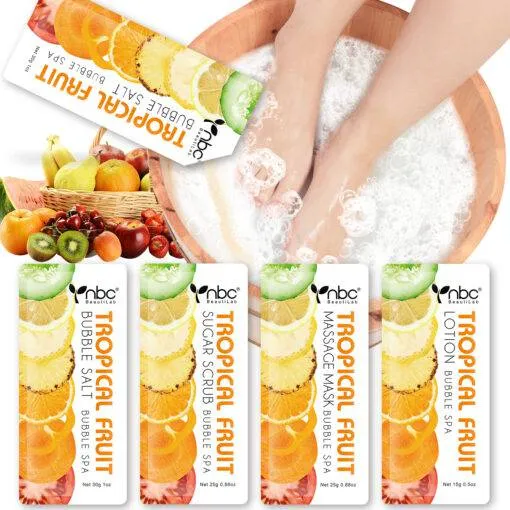 NBC Pedicure Spa Foot Care In A Box 4 Step Set - Tropical Fruit Scent (Clearance)
