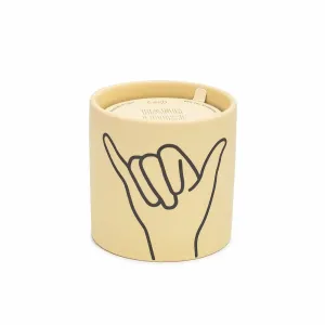 Paddywax: Impressions 5.75oz Ceramic Candle Yellow Hang Loose Ocean Rose & Bay