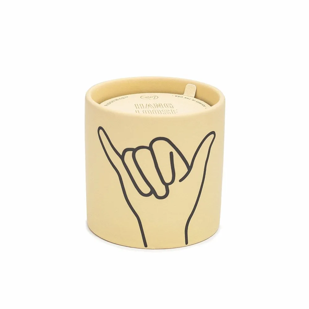 Paddywax: Impressions 5.75oz Ceramic Candle Yellow Hang Loose Ocean Rose & Bay