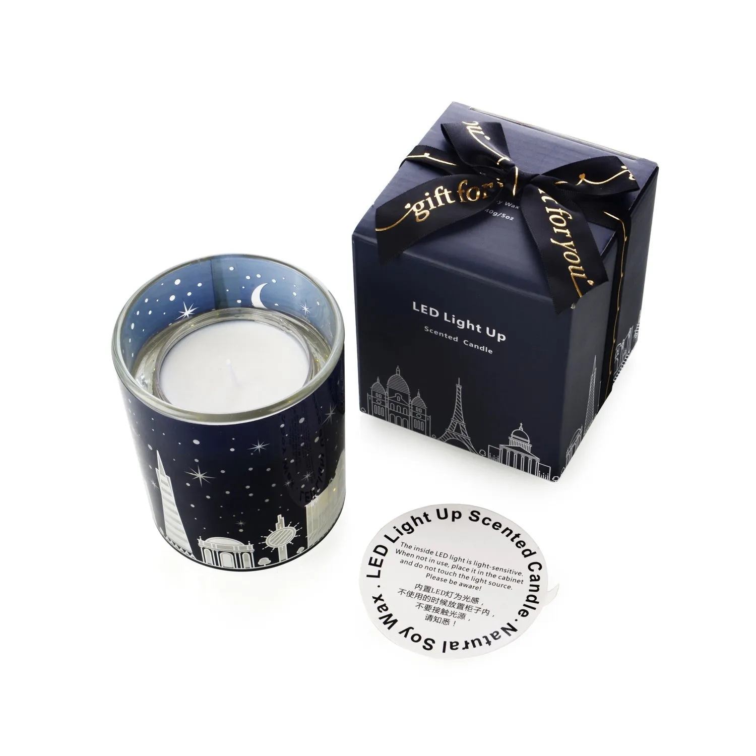 Paris Rose Scent Led Light Candle 140g