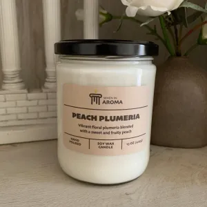 Peach Plumeria Soy Candle
