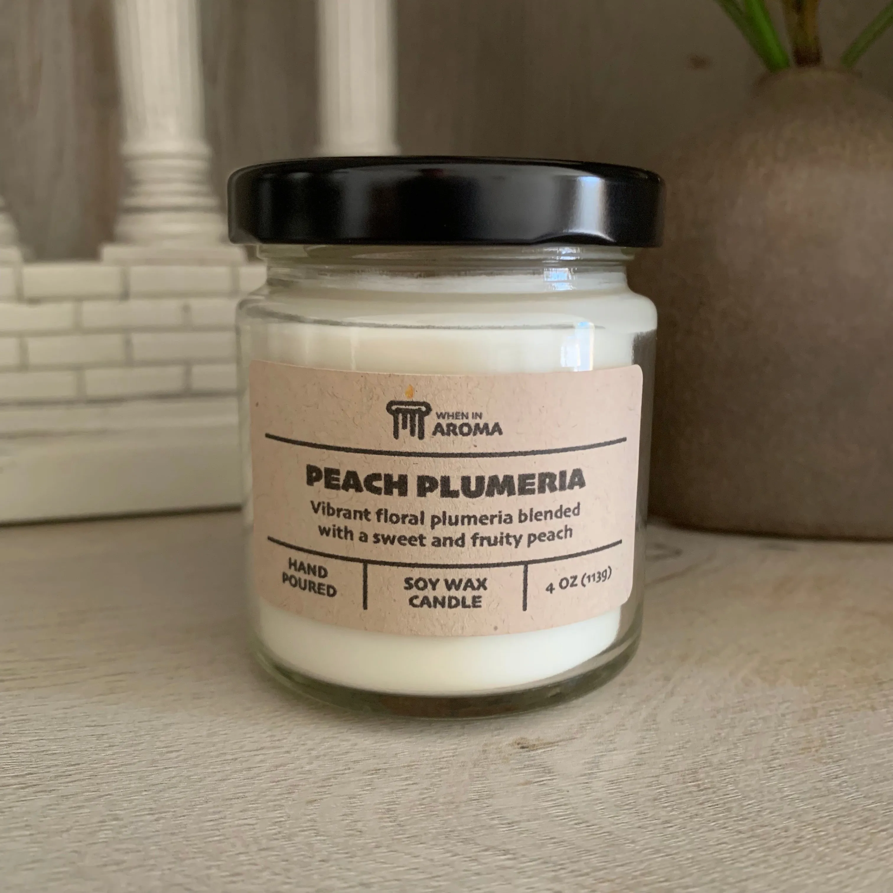 Peach Plumeria Soy Candle