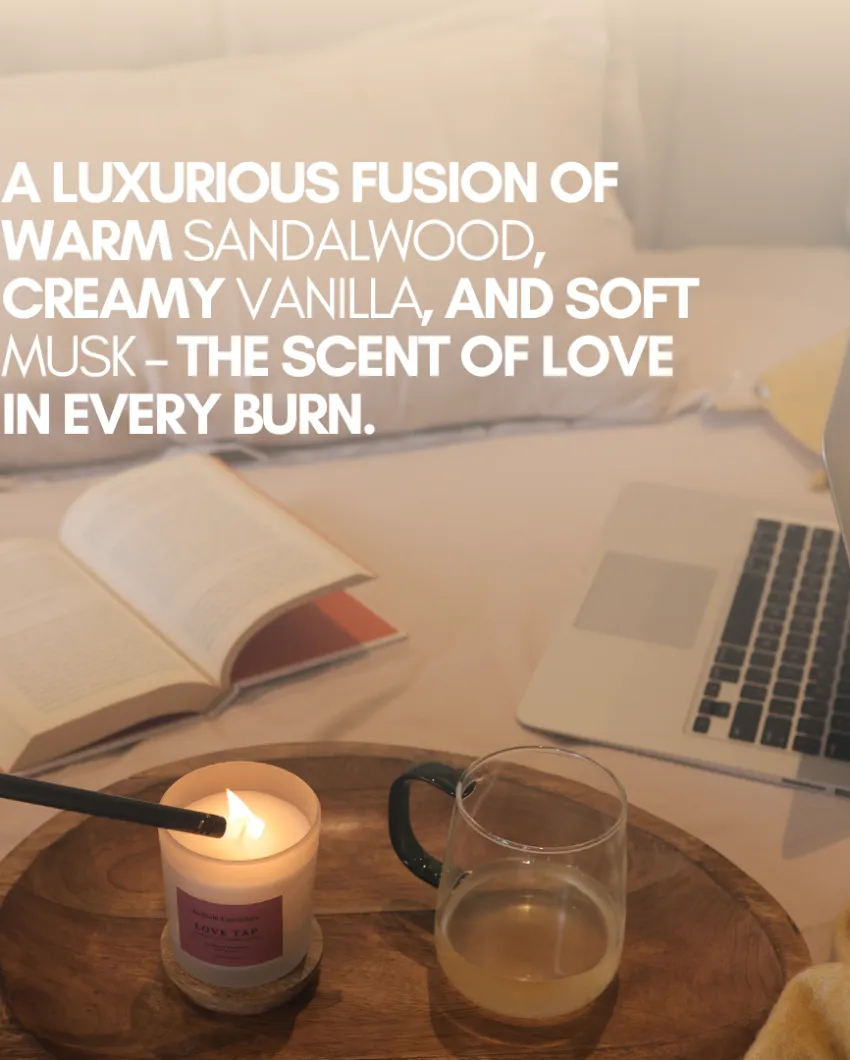 Sandalwood Vanilla And Musk Soy Wax Scented Candle | 7.6 x 7.6 cm / 3 x 3 inches