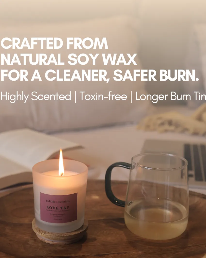 Sandalwood Vanilla And Musk Soy Wax Scented Candle | 7.6 x 7.6 cm / 3 x 3 inches