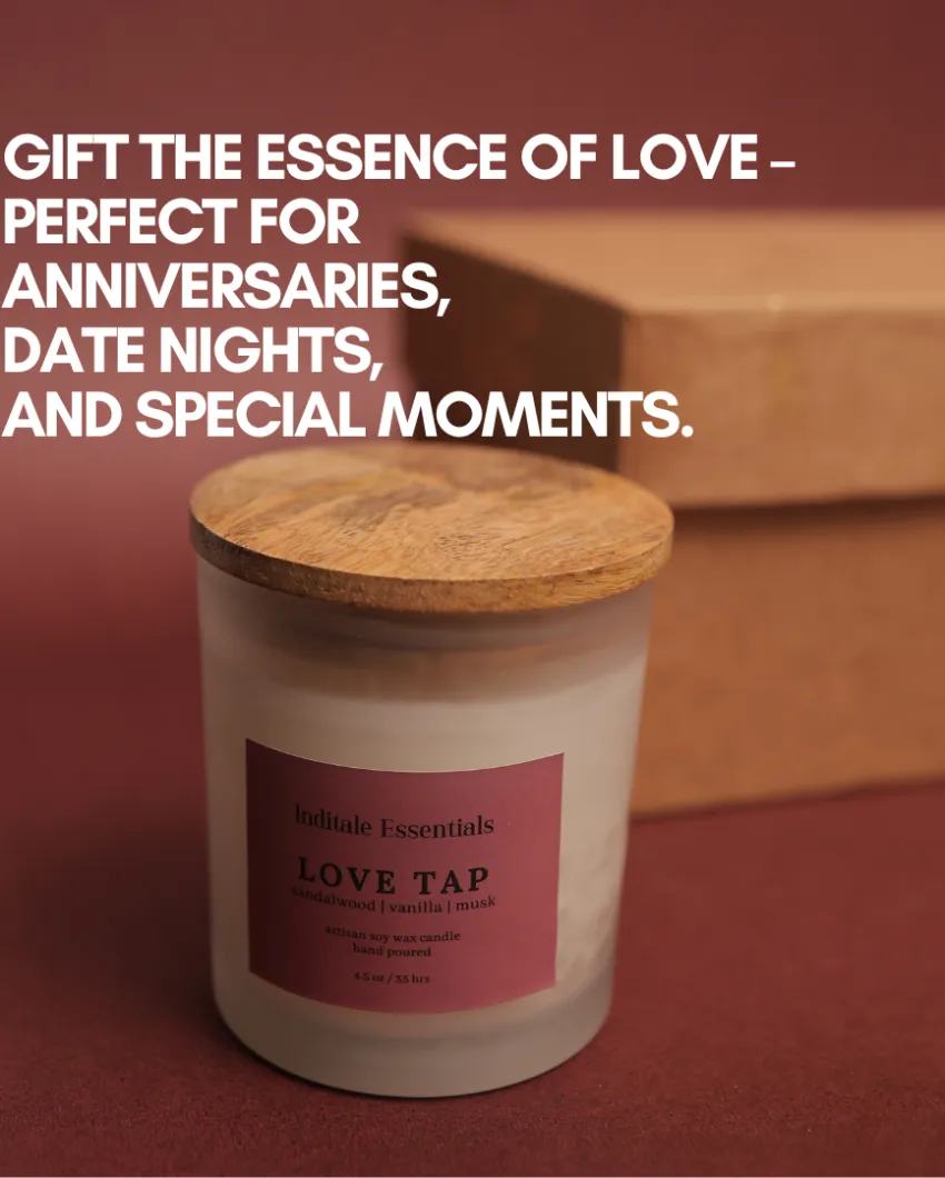 Sandalwood Vanilla And Musk Soy Wax Scented Candle | 7.6 x 7.6 cm / 3 x 3 inches