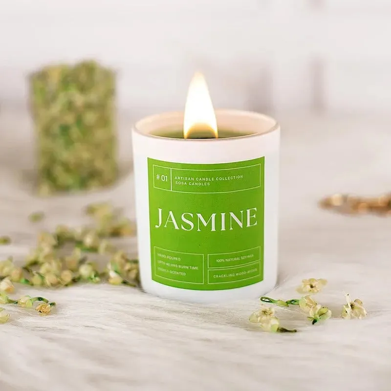 Stress Relieving Jasmine Highly Scented Candles | Single | 5.1 x 7.6 cm / 2 x 3 inches