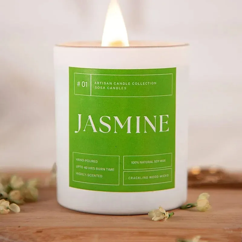 Stress Relieving Jasmine Highly Scented Candles | Single | 5.1 x 7.6 cm / 2 x 3 inches