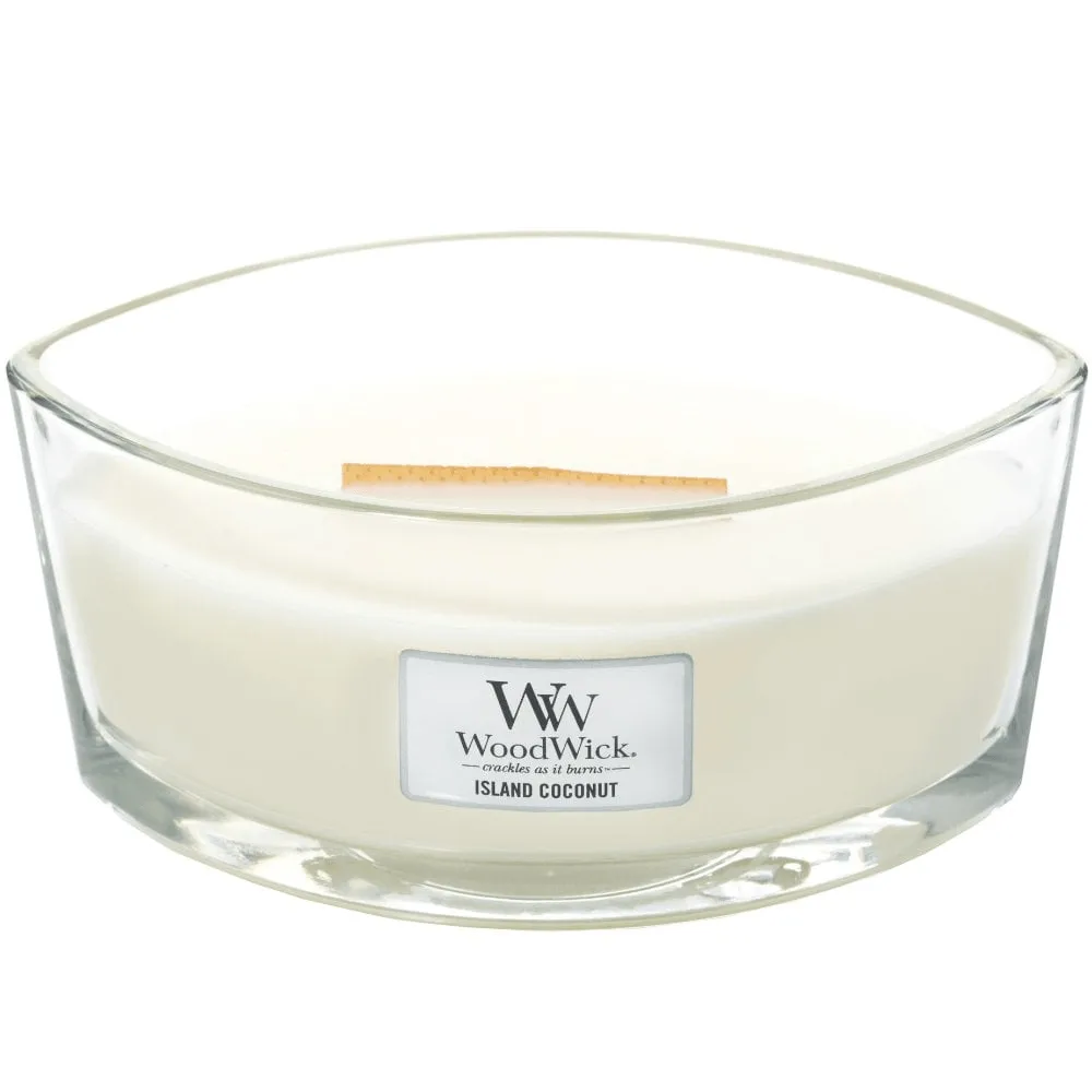 Woodwick Island Coconut Candle Crackles As It Burns Ellipse Hearthwick