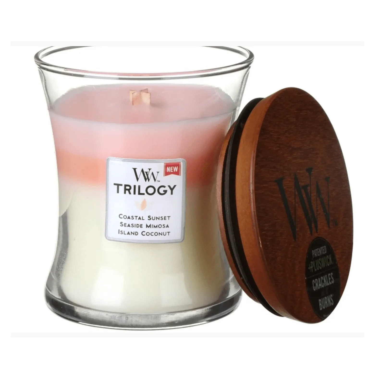 Woodwick Island Getaway Trilogy Medium Candle Crackles As It Burns 275G Hourglass