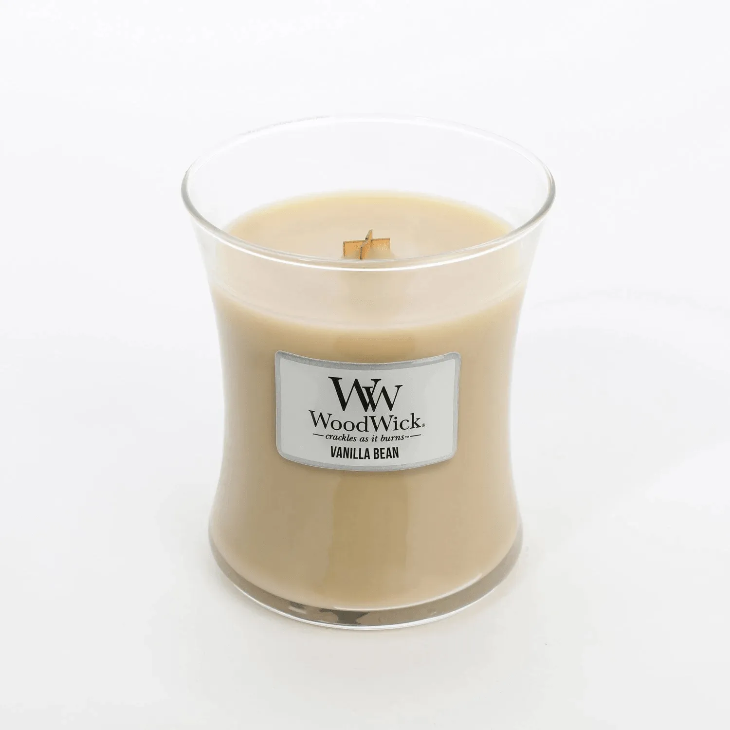 Woodwick Vanilla Bean Medium Candle Crackles As It Burns 275G Hourglass