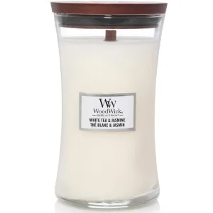 WoodWick White Tea   Jasmine Large Candle Crackles As It Burns 610G Hourglass