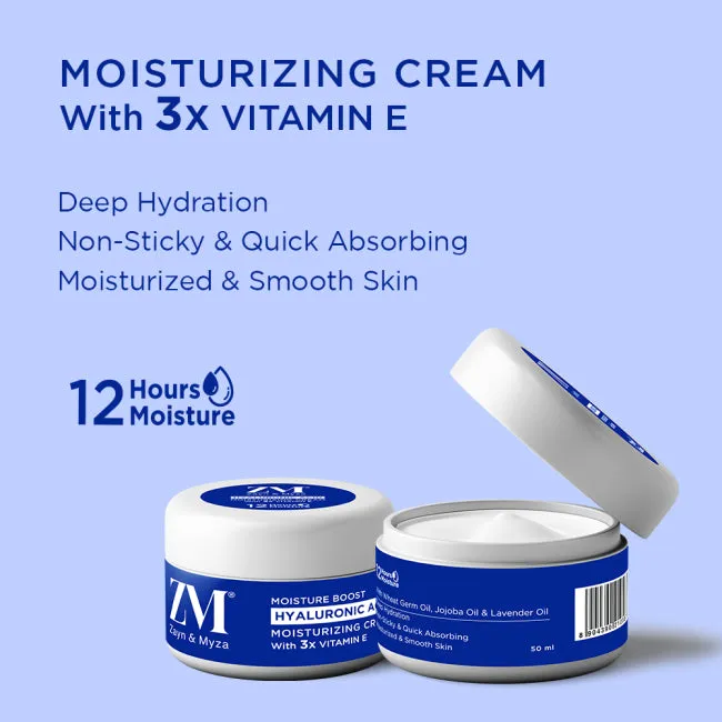 Zayn & Myza Moisture Boost Hyaluronic Acid Moisturizing Cream with 3x Vitamin E (50gm)